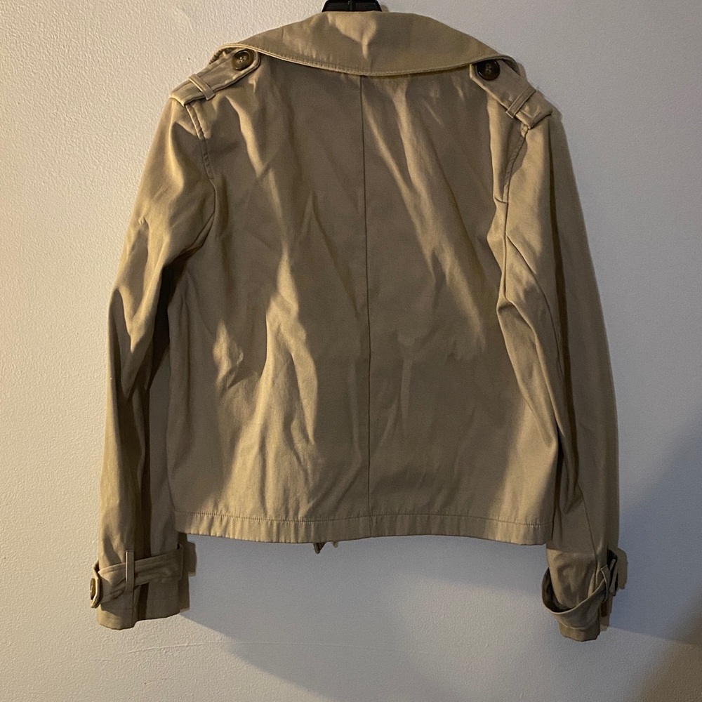 Shinestar Tan Cropped Trench Coat - Picture 3 of 3